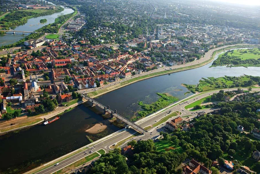 Competition Site Taken From Above Aleksotas Looking Towards Old And New Towns (C) Kaunas City Municipality