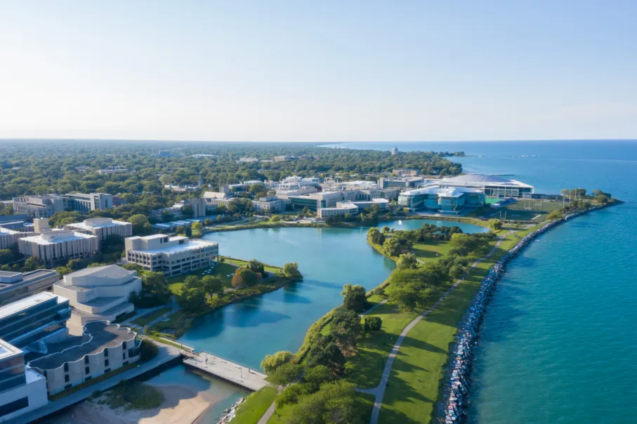 Northwestern campus aerial photo 1585159