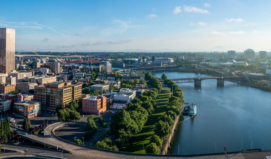 View of Gov. Tom McCall Waterfront Park, Portland, OR